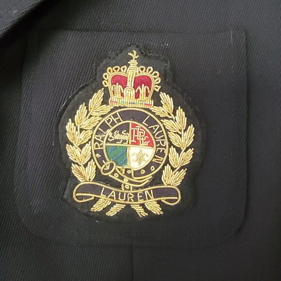 Lauren Ralph Lauren Club Jacket Women's Petite Sz 6 Black Preppy *FLAW* - Picture 3 of 14